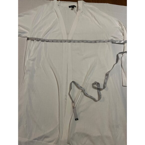 Eileen Fisher women’s XL Open Front long semi-sheer lightweight White Cardigan - Picture 6 of 9